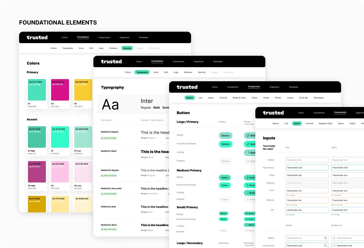 Foundational styles: color, typography, buttons and inputs